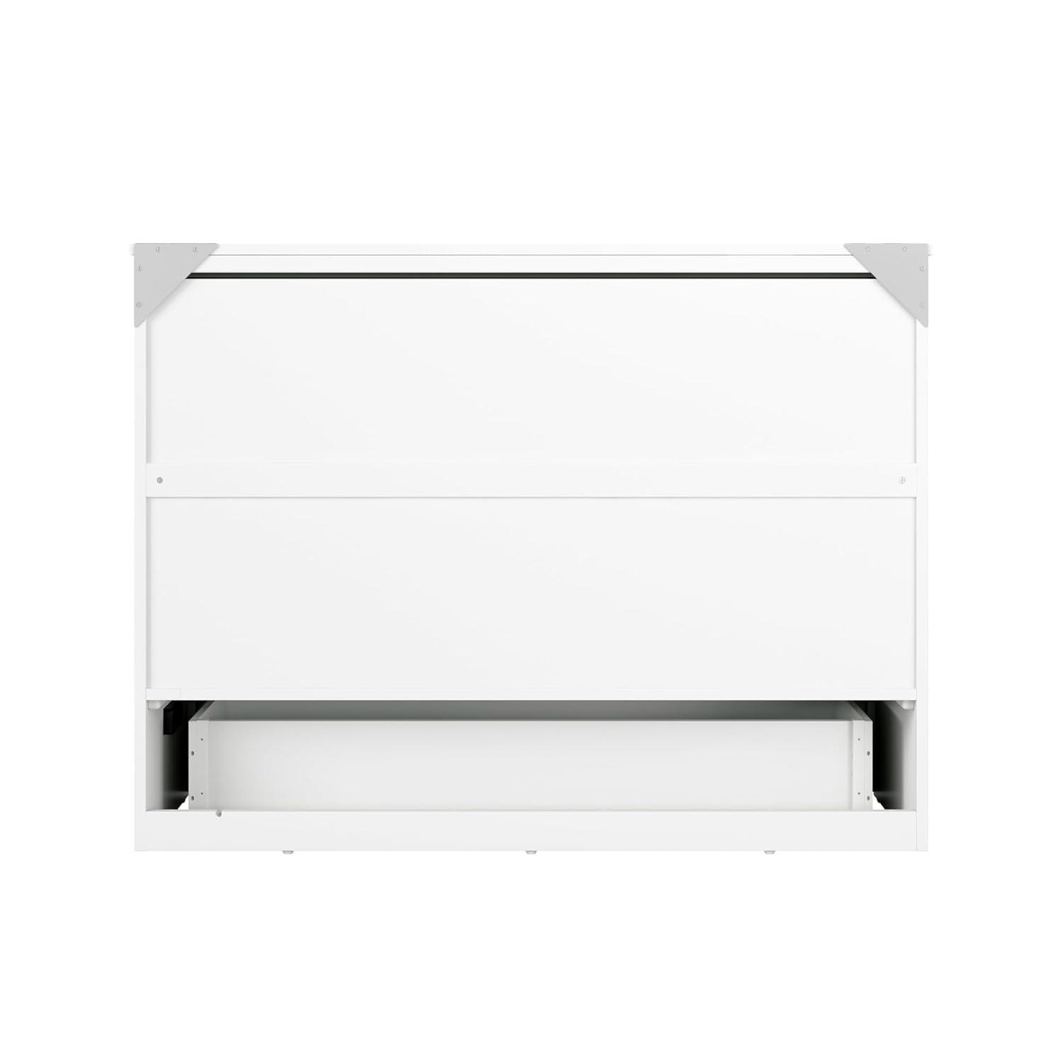 Full Deerfield Murphy Bed Chest USB Turbo Charger White - AFI