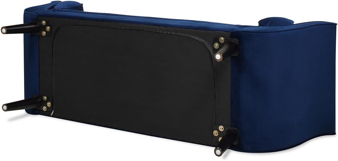 Alma Tufted Flared Arm Entryway Bench Navy Blue