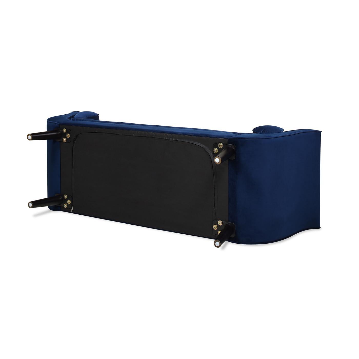 Alma Tufted Flared Arm Entryway Bench Navy Blue