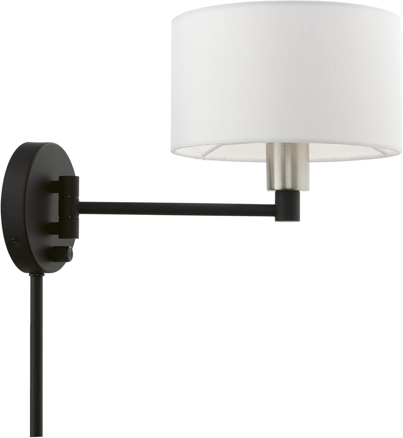 Livex Lighting 1 - Light Wall Light in  Black/Brushed Nickel