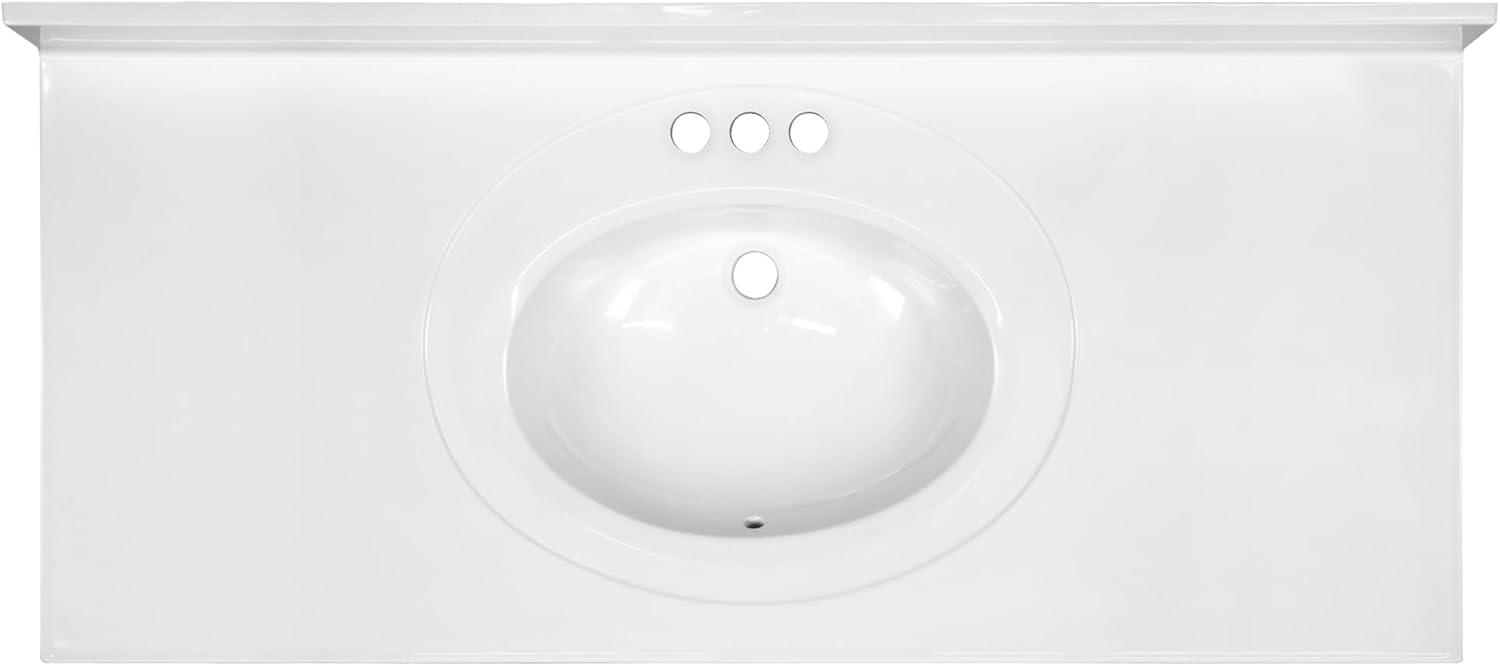 Design House  Cultured Marble Vanity Top in Solid White, 49-Inch x 22-Inch