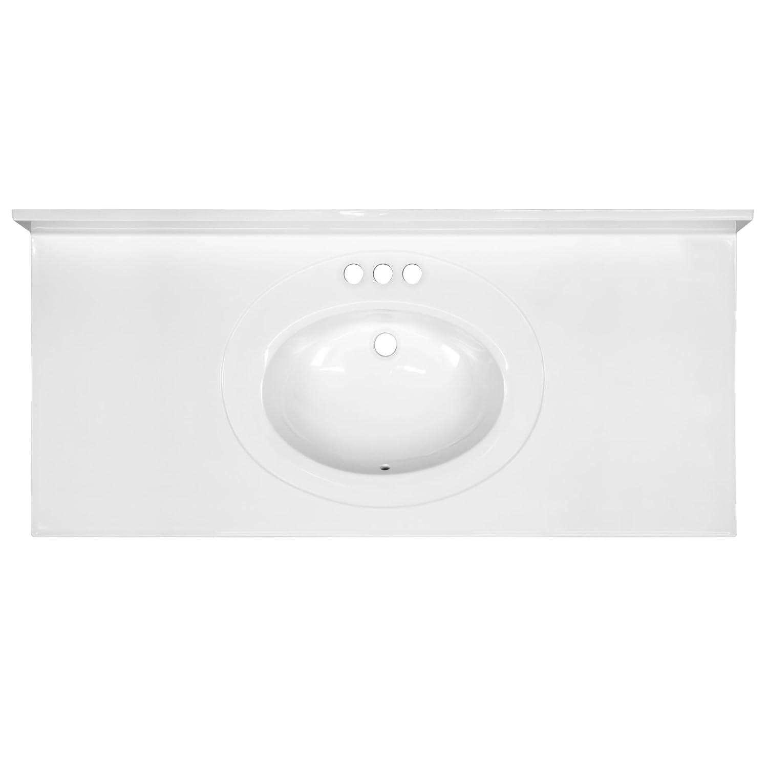 Design House  Cultured Marble Vanity Top in Solid White, 49-Inch x 22-Inch