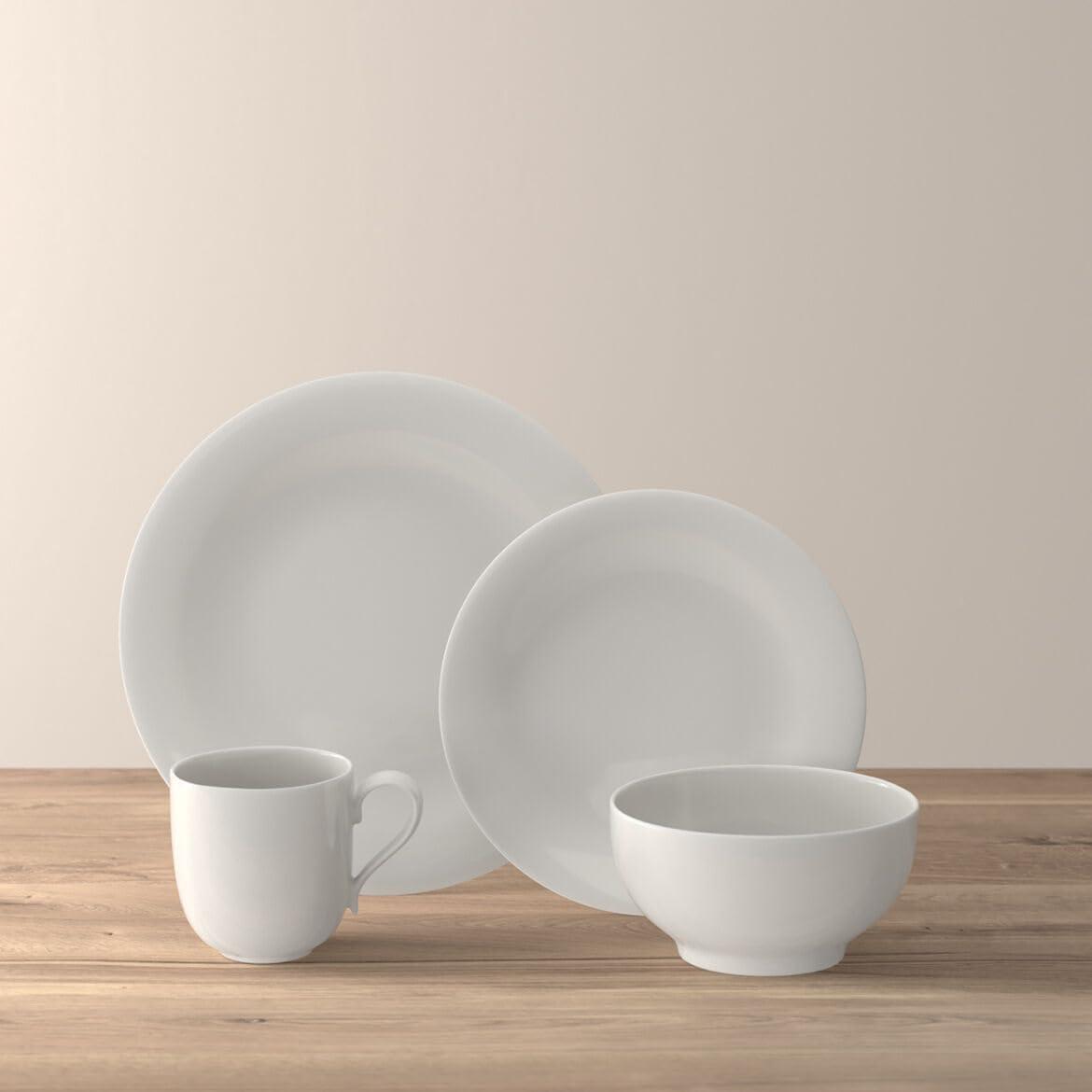 Elegant White Porcelain 4-Piece Dinnerware Set