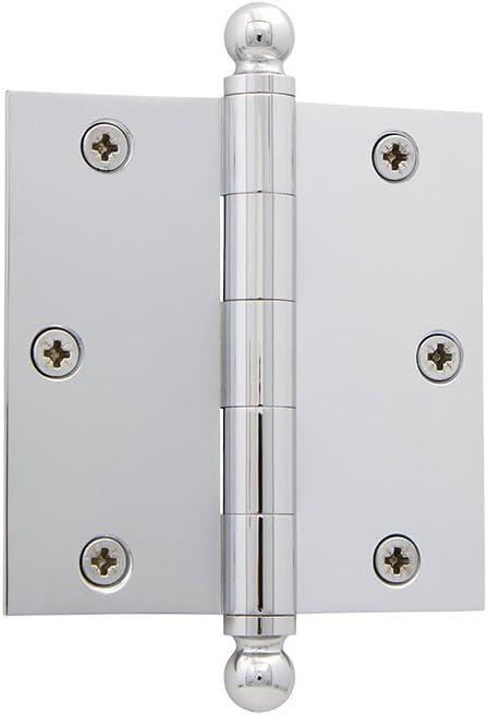 3.5 x 3.5 Inch Bright Chrome Solid Brass Door Hinge