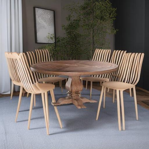 Ophelia & Co. Morriston Pine Round Solid Wood Dining Table