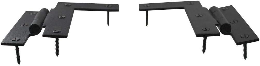 Black Wrought Iron 3.5" HL Offset Cabinet Hinges Pair