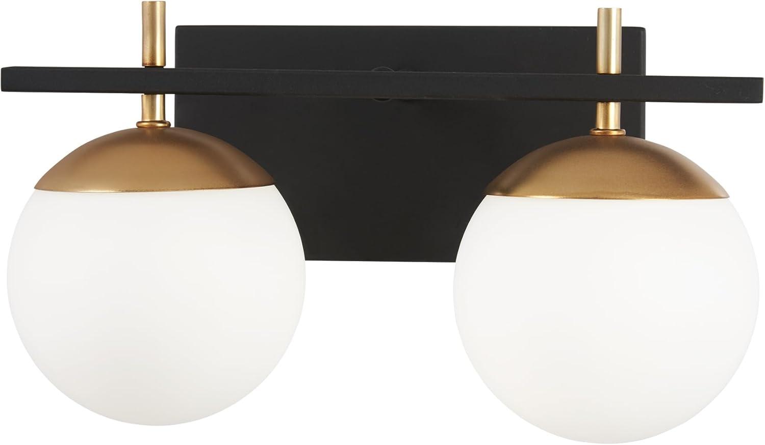 George Kovacs Alluria 8 1/2" High Black and Gold 2-Light Wall Sconce