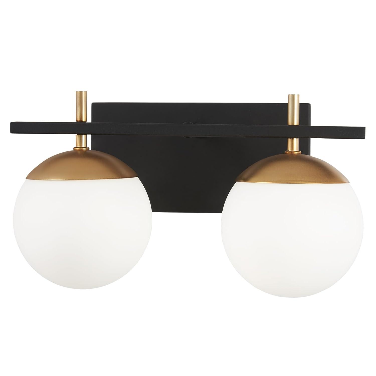 George Kovacs Alluria 8 1/2" High Black and Gold 2-Light Wall Sconce