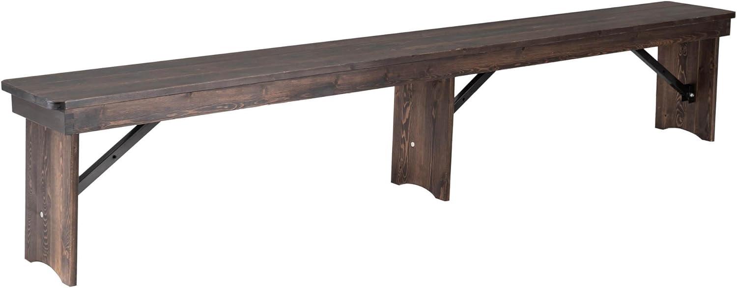 Antique Rustic Mahogany Solid Pine 8' Folding Farm Bench