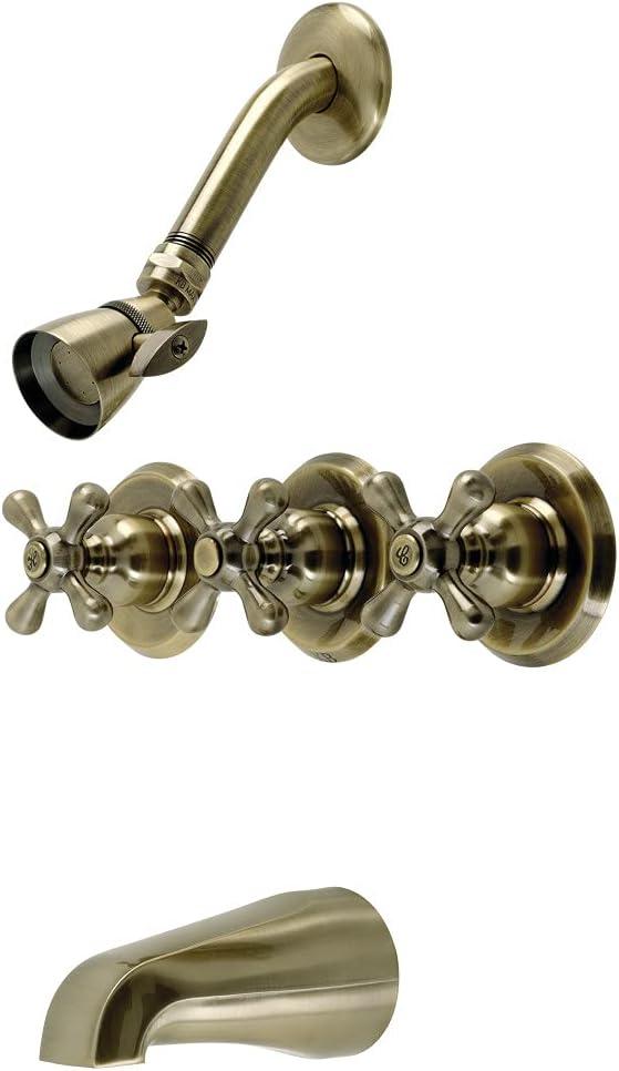 Kingston Brass Victorian Triple-Handle Tub and Shower Faucet