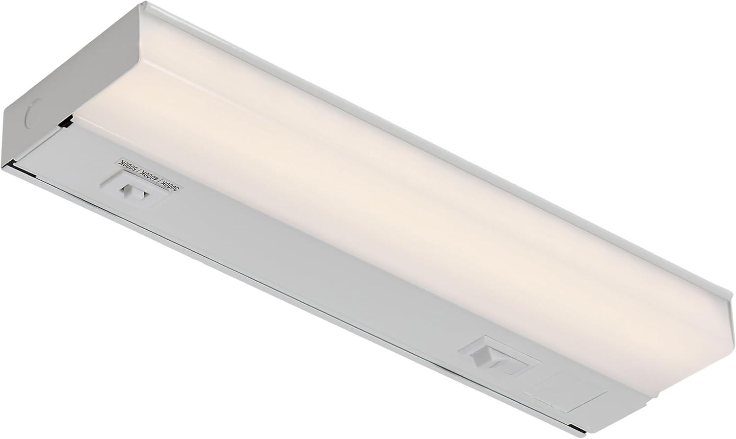 Maxxima 12 in. Hardwired LED Under Cabinet Light - 300 Lumens, 3 CCT, Color Temperature Slide Control, 3000K/4000K/5000K, White, on/off Switch, ETL Listed