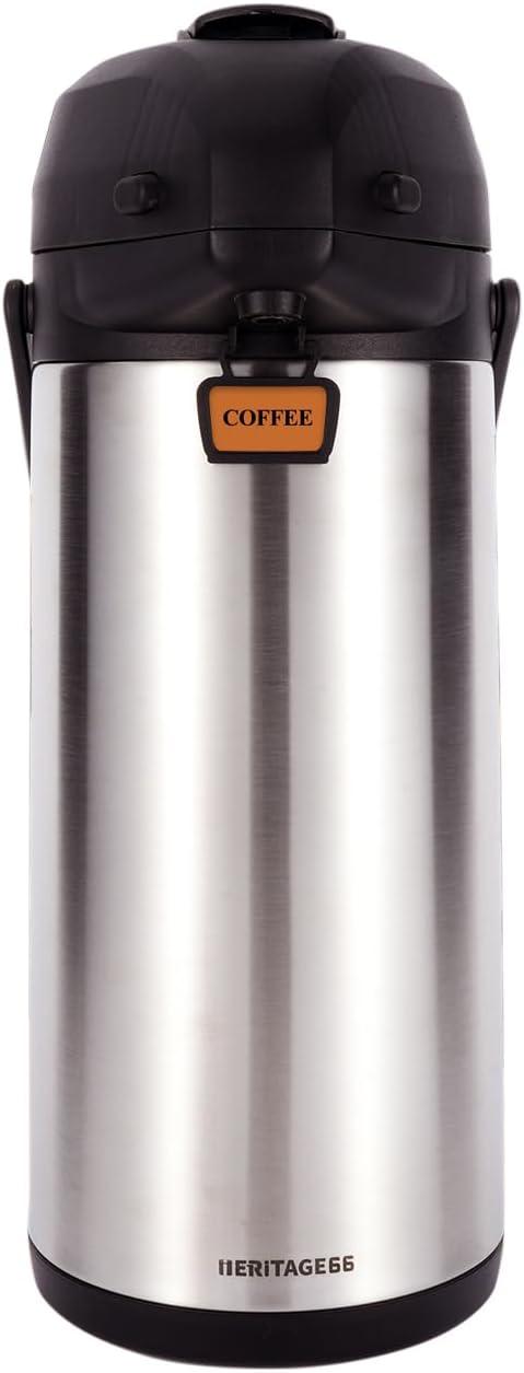 Heritage66 Advanced Thermal Coffee Carafe -Triple Wall Vacuum Insulated Flask- Thermos Keeping Beverages Hot for 12 Hours /24 Hours Cold Tea, Water, and Coffee Dispenser (3 Liter / 101 Oz)