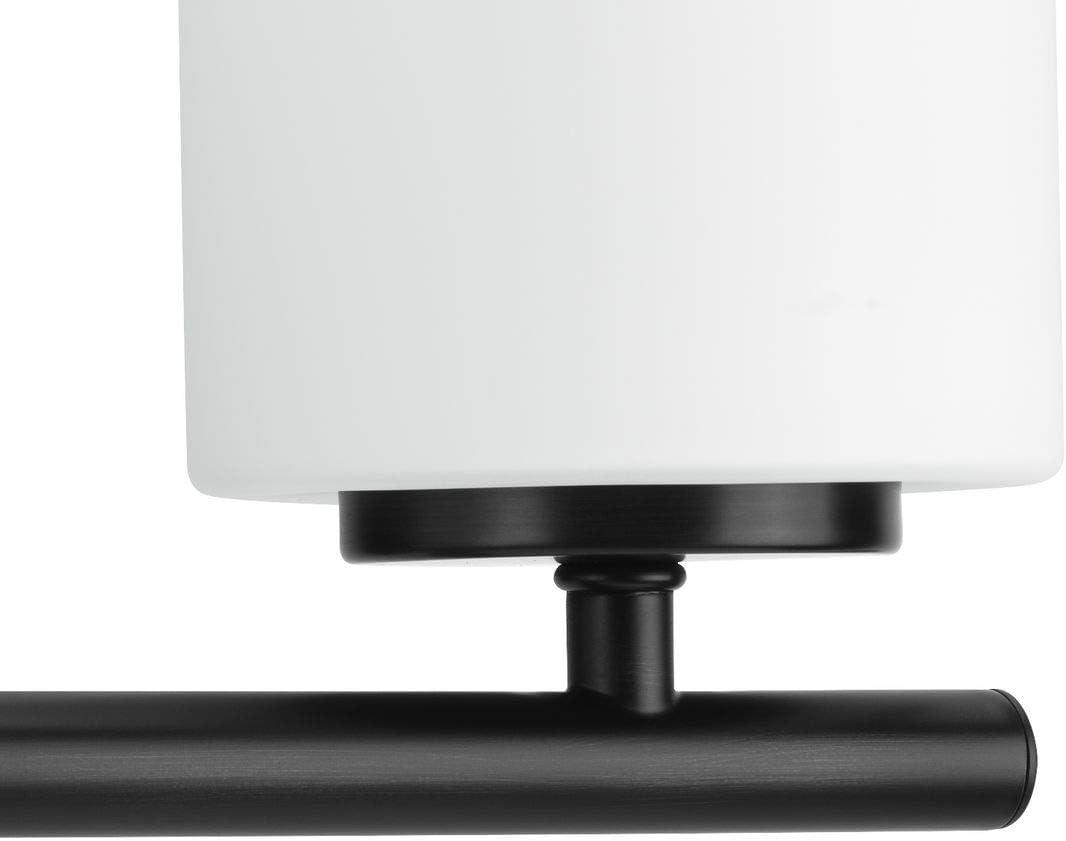 Progress Lighting Replay 2-Light Bath Vanity, Porcelain, Textured Black, Shade Included