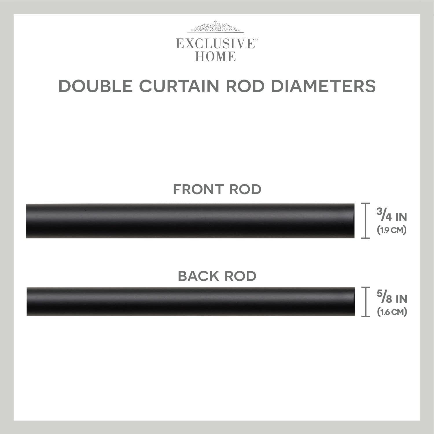 Ogee Double Window Curtain Rod and Finial Set