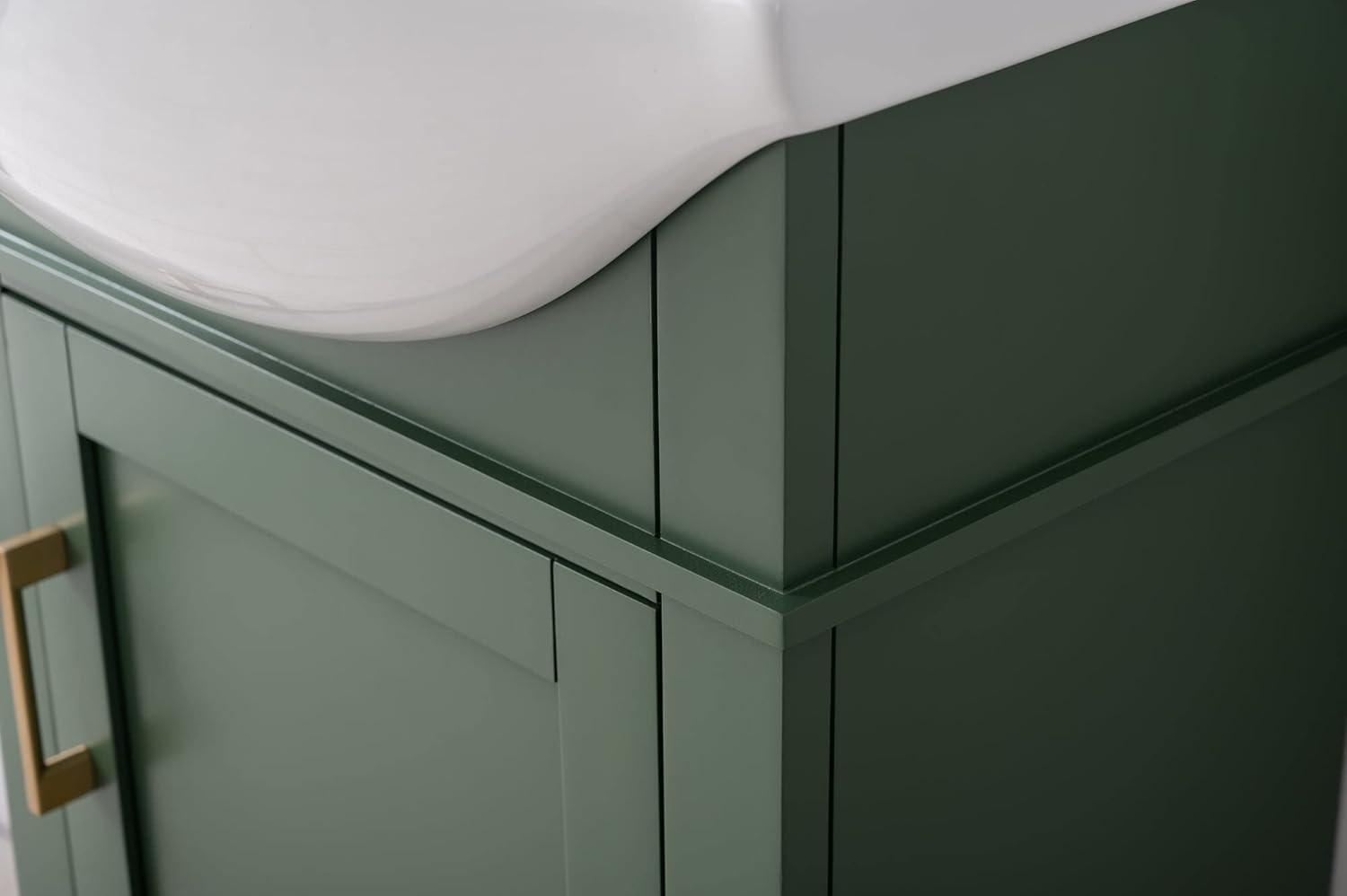 Green 20" Single Sink Bathroom Vanity with Porcelain Top