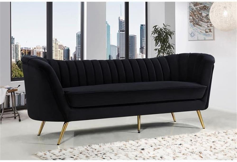 Meridian Furniture Margo Black Velvet Sofa