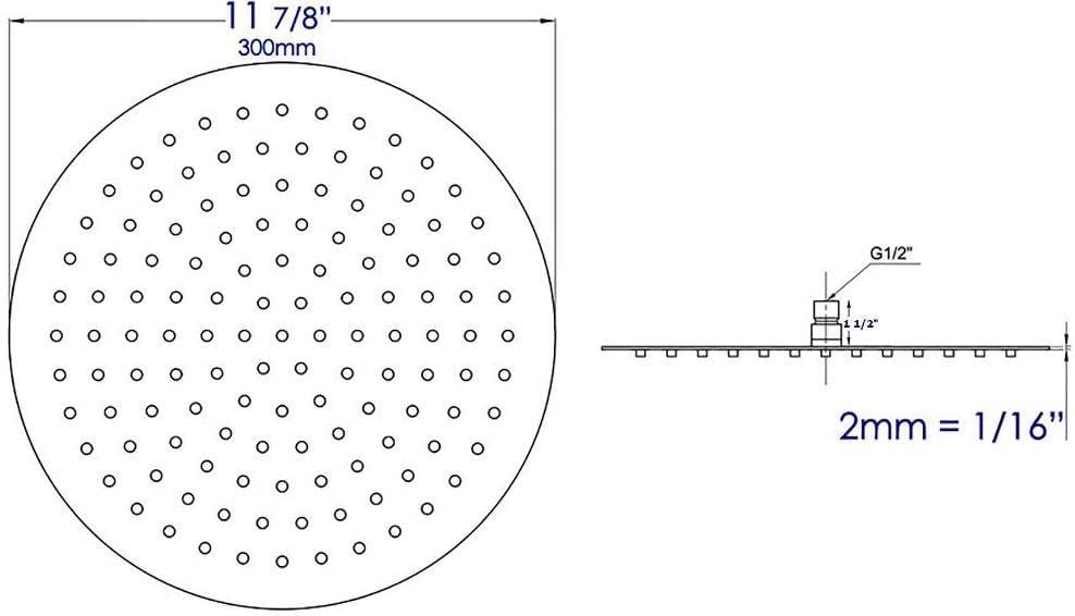 Rain Fixed Shower Head 1.8 GPM GPM