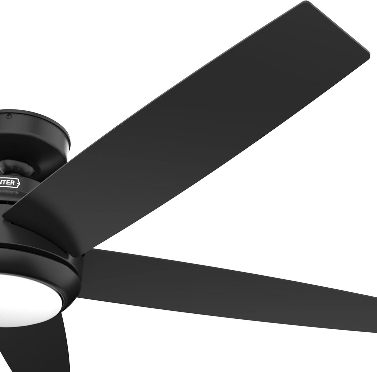 Zayden 52" Matte Black Ceiling Fan with LED Light and Remote