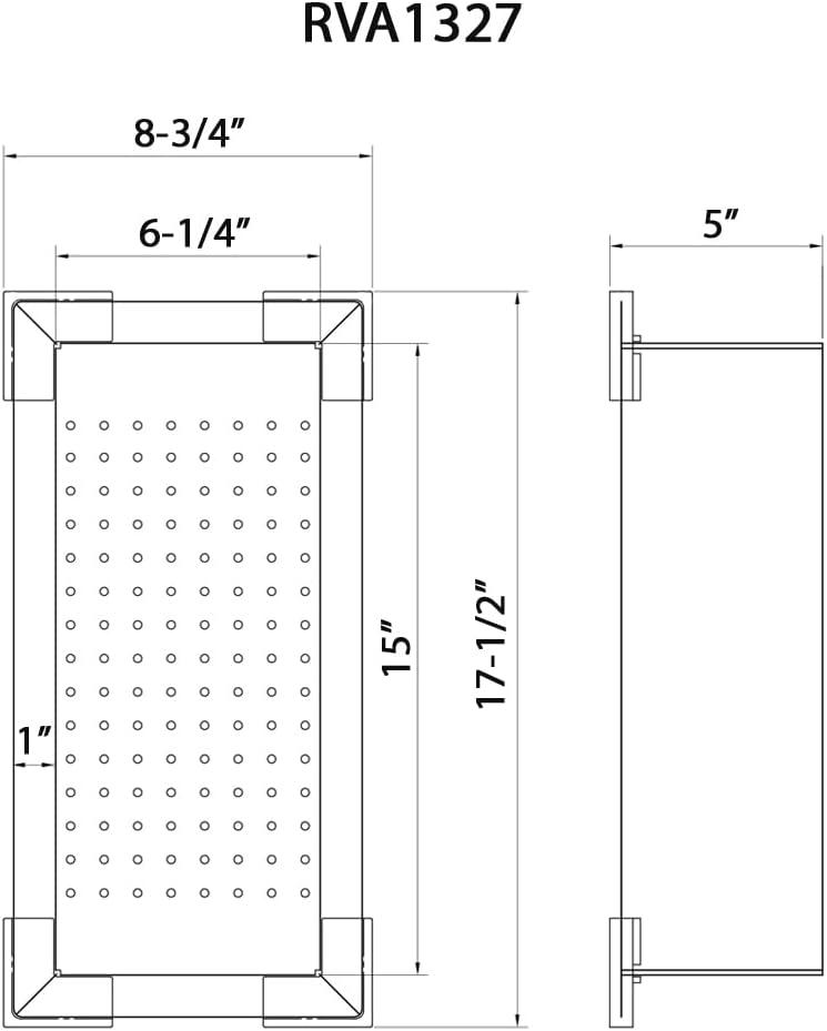 Stainless Steel Workstation Sink Colander with Black Plastic Corners