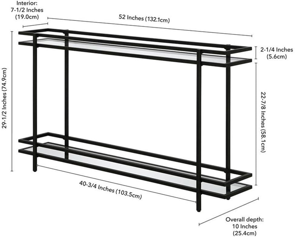 Evelyn&Zoe Robillard 52" Wide Rectangular Console Table, Blackened Bronze