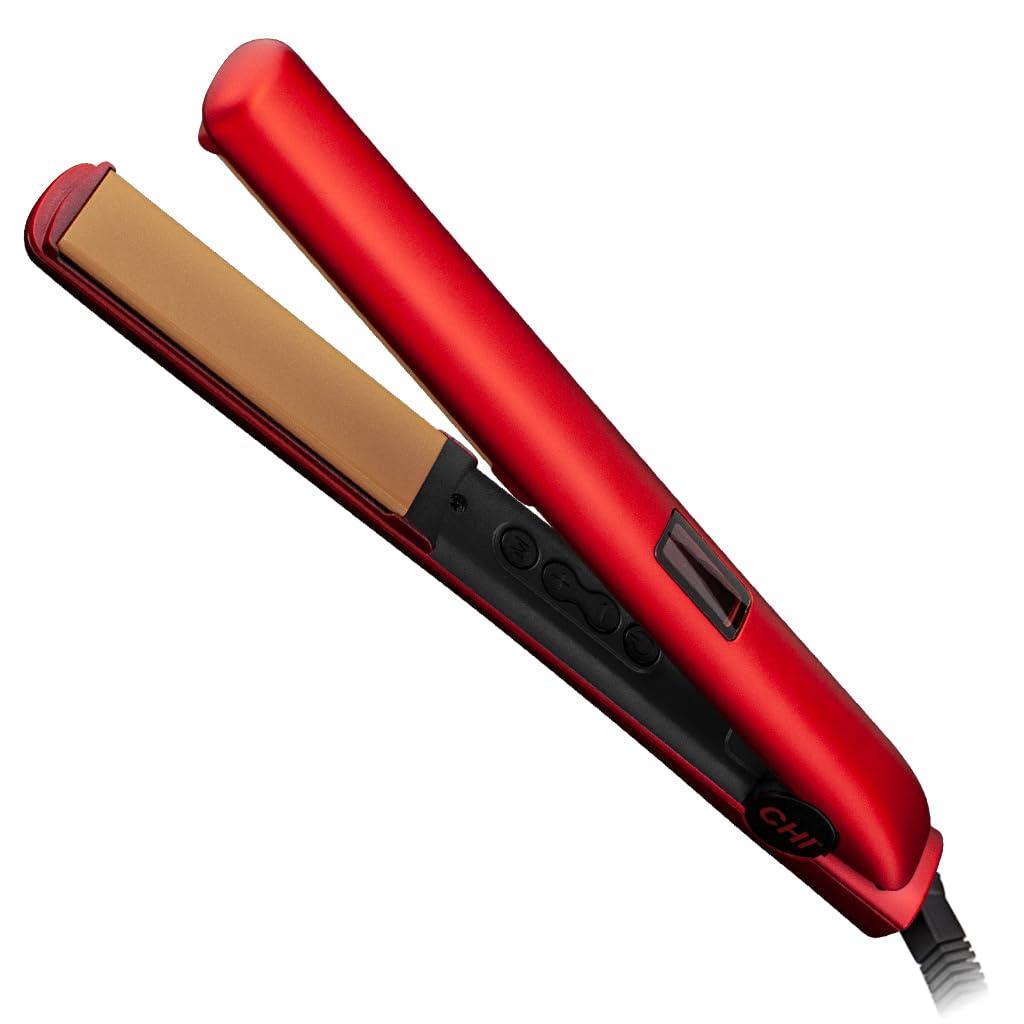 Ruby Red Ceramic Tourmaline Flat Iron with LED Display