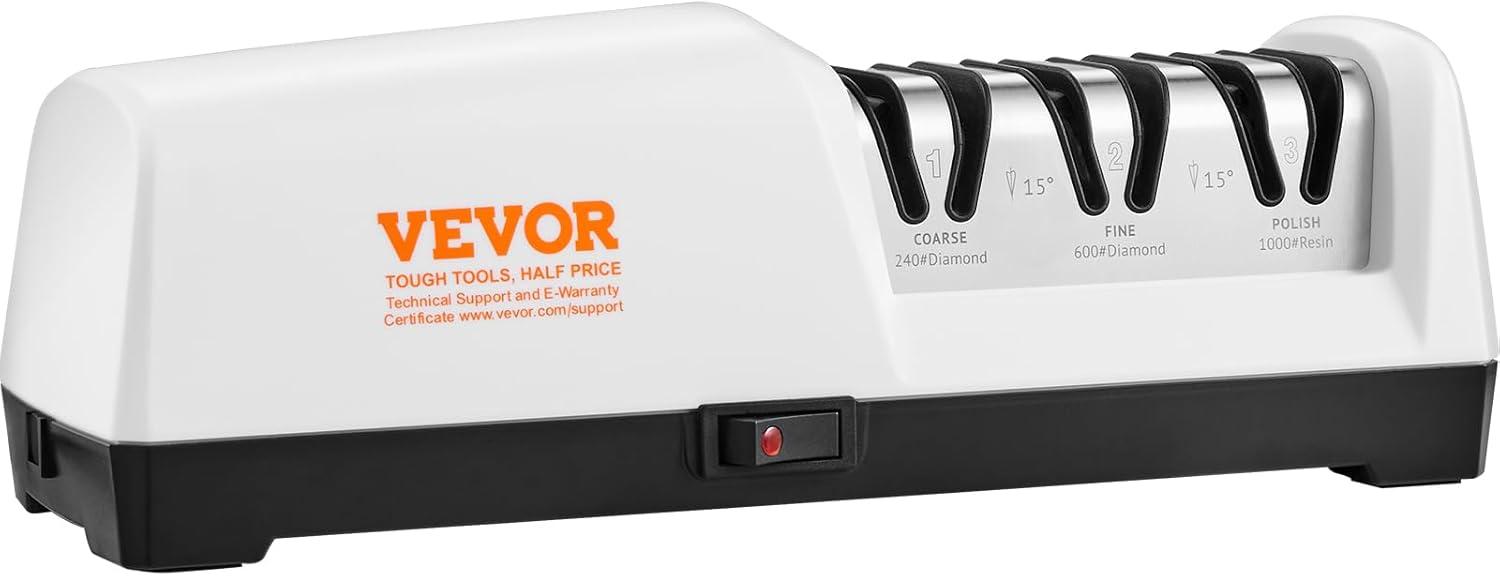 VEVOR White Electric Knife Sharpener with Diamond Abrasives