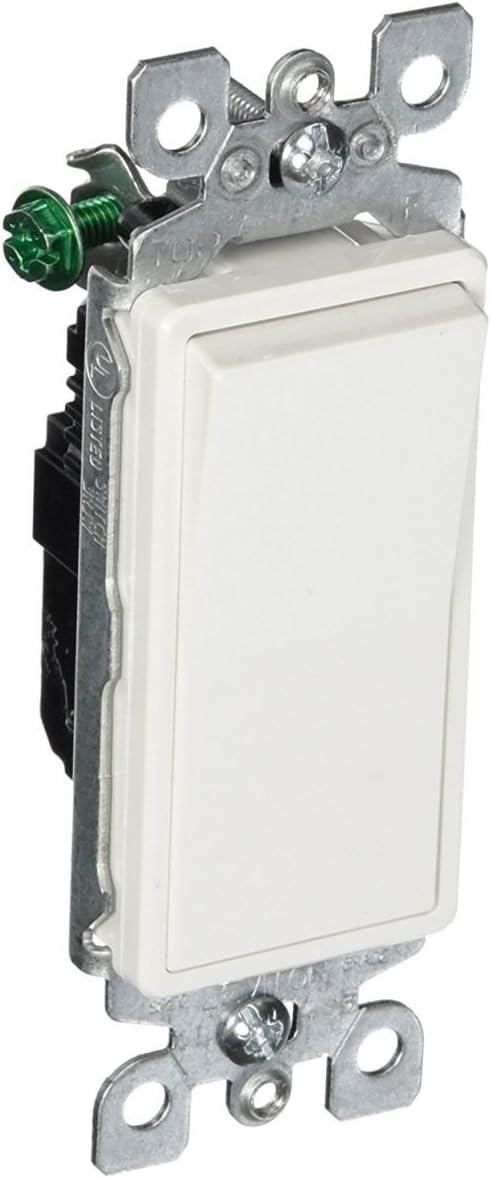 White Thermoplastic Single Pole Rocker Switch 10-Pack