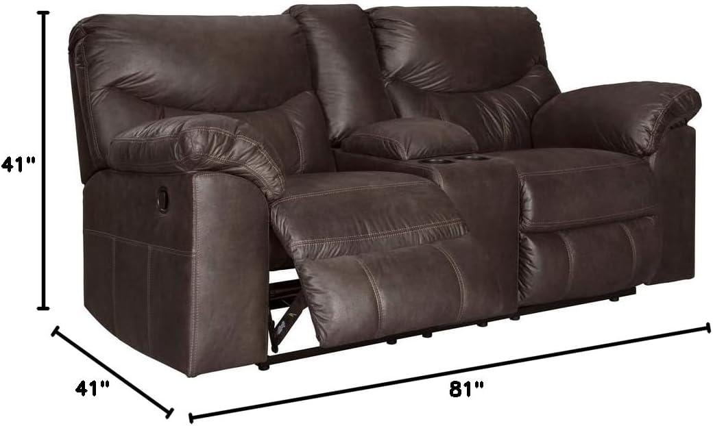 Signature Design by Ashley Boxberg Asiento Reclinable Doble con Consola, Teca