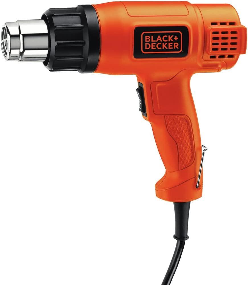 BLACK+DECKER HG1300 1350 W 120 V Corded Heat Gun, with 2 Temperature Settings, Orange