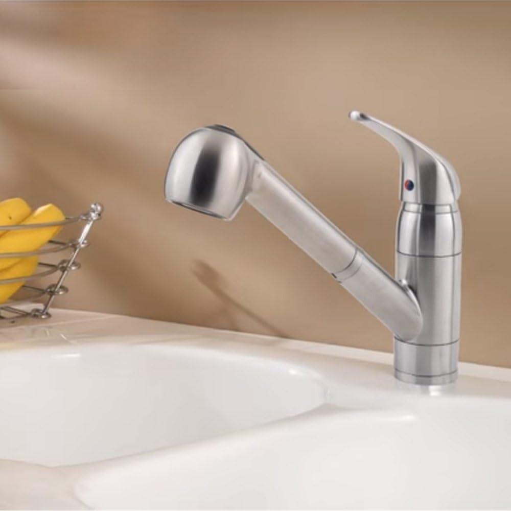 Stainless Steel Pull-Out Spray Deck Mount Kitchen Faucet