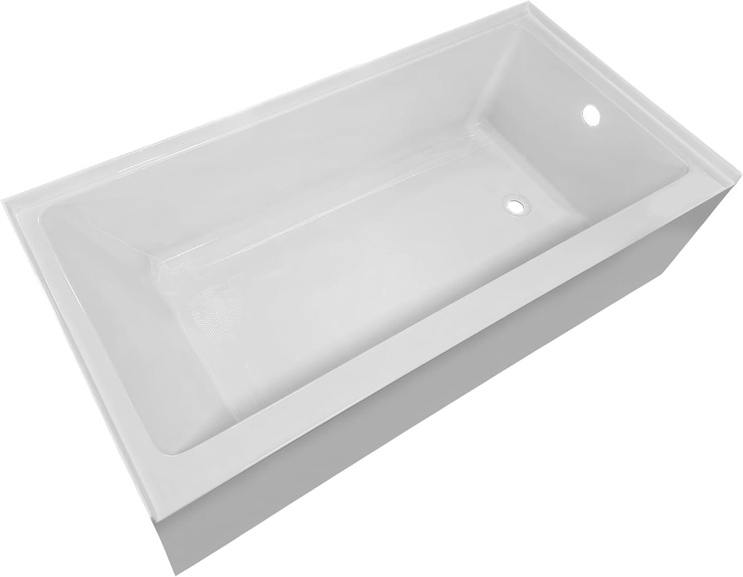 Whitehaus Collection WHAB6030-R-WH Whitehaus Collection 60" x 30" Alcove Soaking Bathtubs With Drain Hole Options