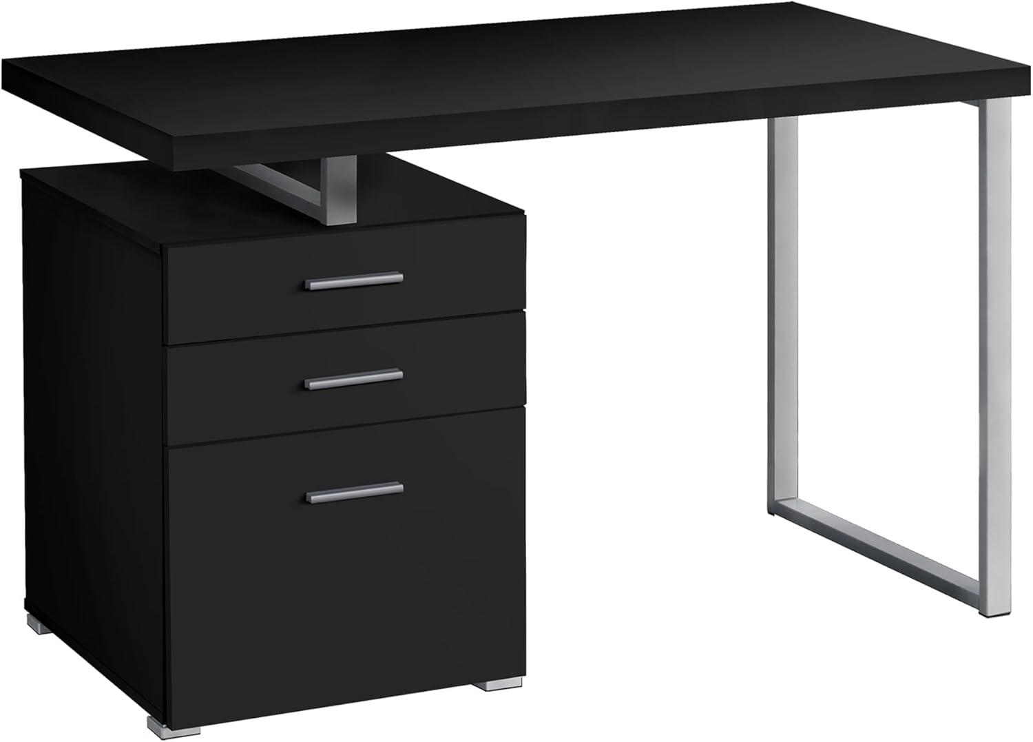 Monarch Specialties Computer Desk, Home Office, Laptop, Storage Drawers, 48"L, Work, Black Laminate