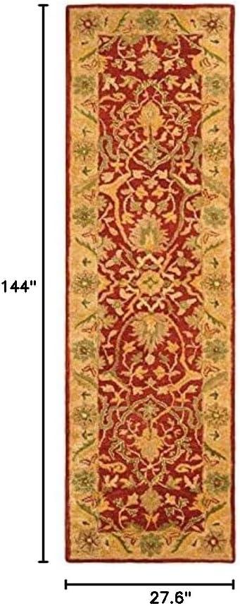 SAFAVIEH Antiquity Toireasa Traditional Floral Wool Runner Rug, Rust, 2'3" x 12'