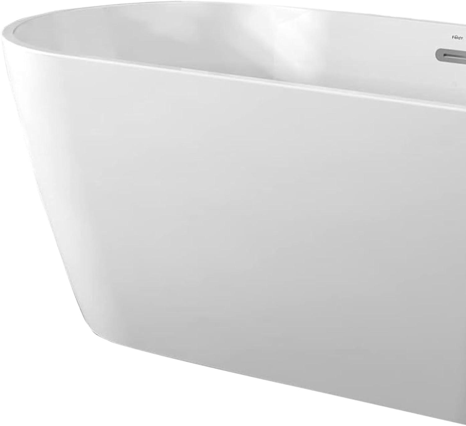 Bali 67" Glossy White Acrylic Freestanding Bathtub