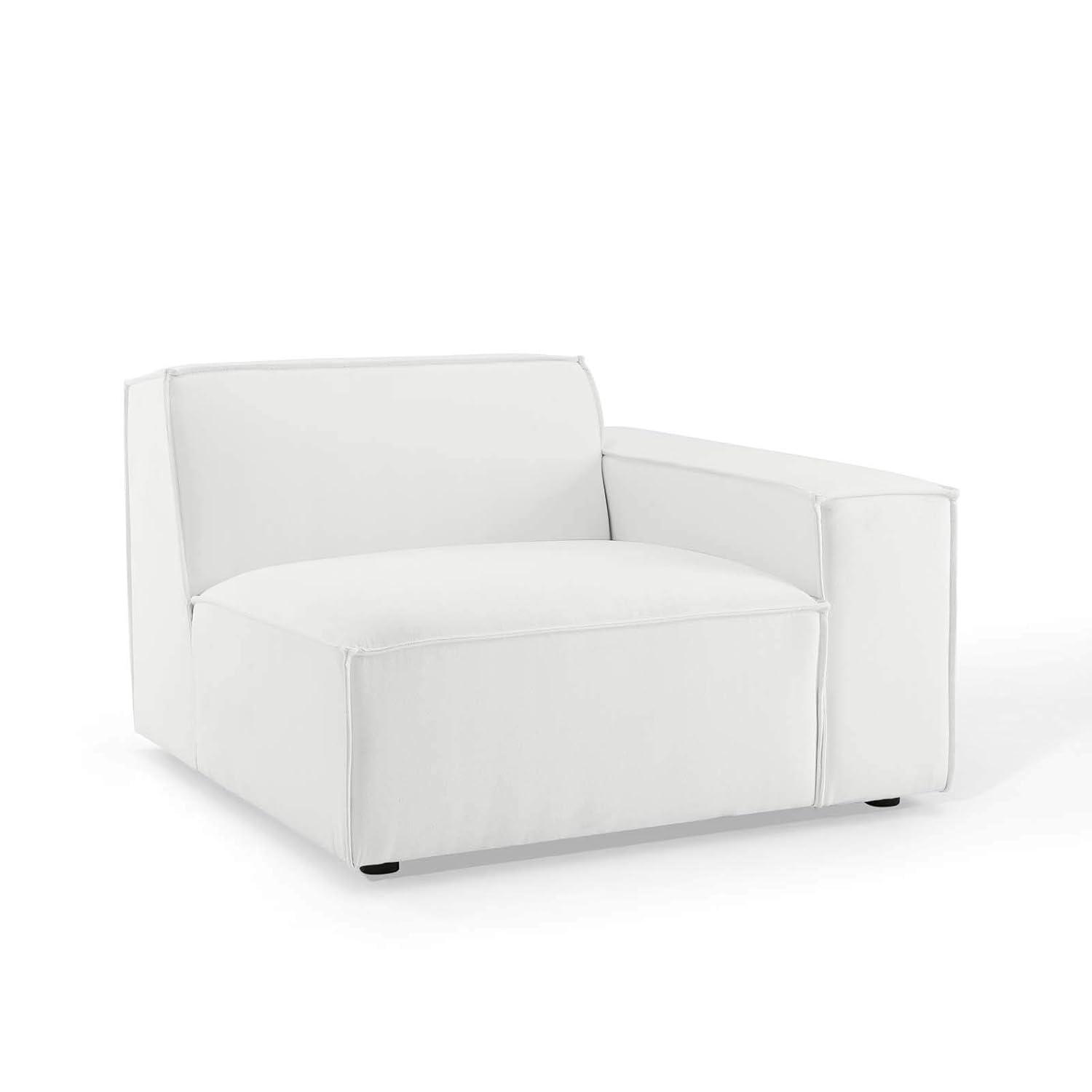 6pc Restore U-Shaped Sectional Sofa White - Modway: Polyester Upholstery, No Assembly, Modern Decor