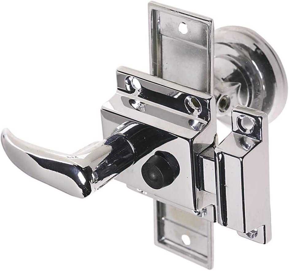 Chrome Polished Zinc Alloy Rectangular Rim Latch Set