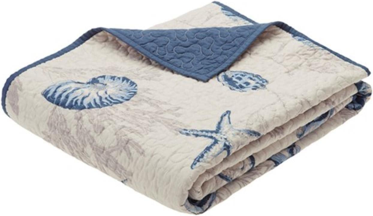 60"x70" Nantucket Oversized Quilted Throw Blanket Blue