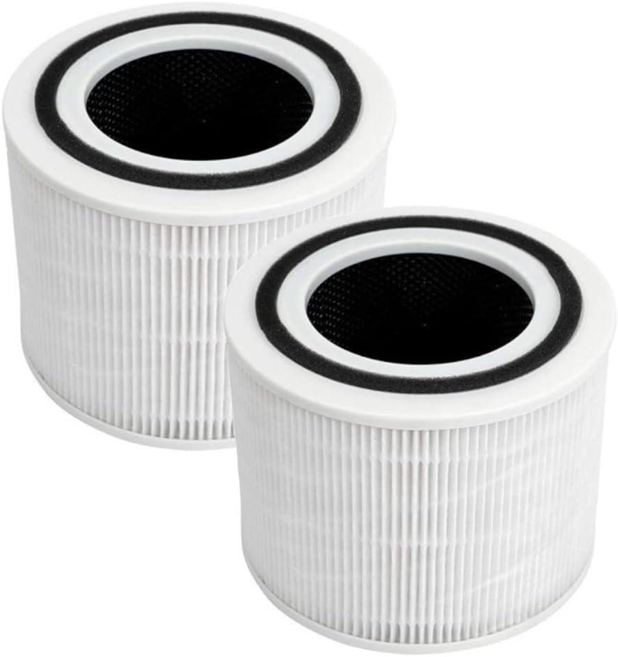 2-Pack Core 300 Replacement Filter for LEVOIT Core 300 and Core 300S Air Purifier, H13 True HEPA Filter and Activated Carbon, Replace Core 300-RF