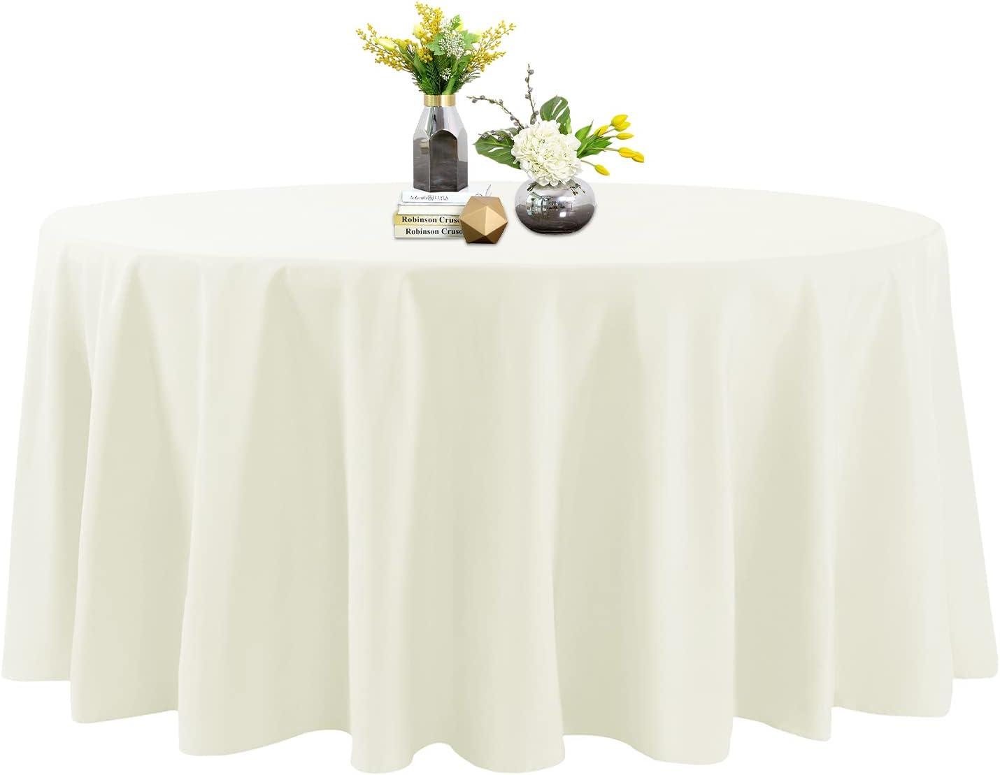 Craft & Party Polyester Tablecloth 120" Round (Ivory)