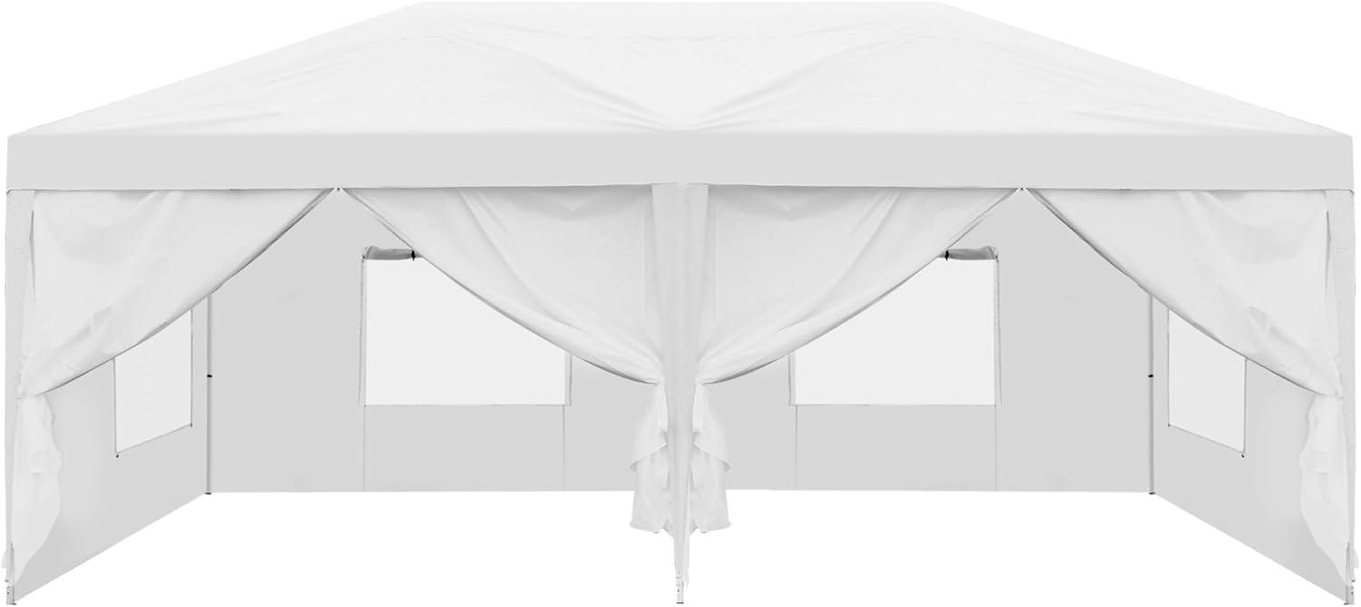 White 10x20 Outdoor Pop-Up Canopy Tent with Mesh Windows