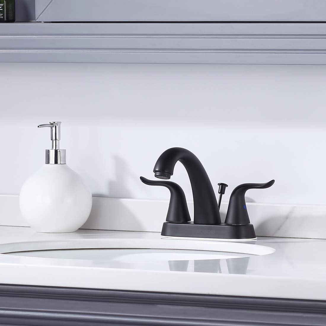 Centerset 2-handle Bathroom Faucet with Drain Assembly