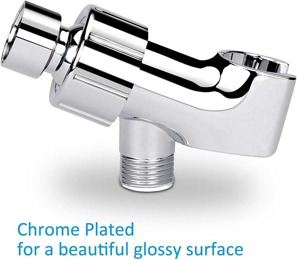 Luxsego Shower Arm Bracket for Handheld Shower Head, Universal Shower Head Holder, Adjustable Shower Arm Mount Bracket with Brass Pivot Ball, Polished Chrome
