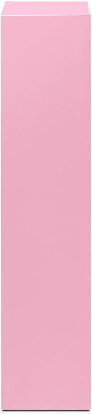 Furinno 7-Cube Reversible Decorative Bookshelf Open Bookcase Storage Shelf Display Cabinet for Kids Room&Living Room&Home Office,White/Pink