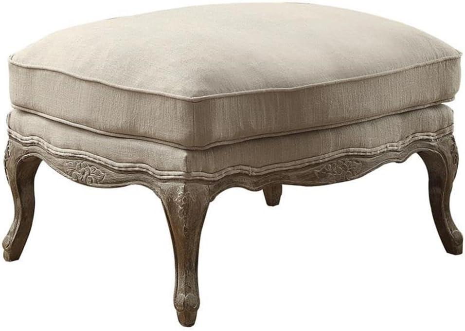 Lexicon Parlier Traditional Wood Accent Ottoman in Natural