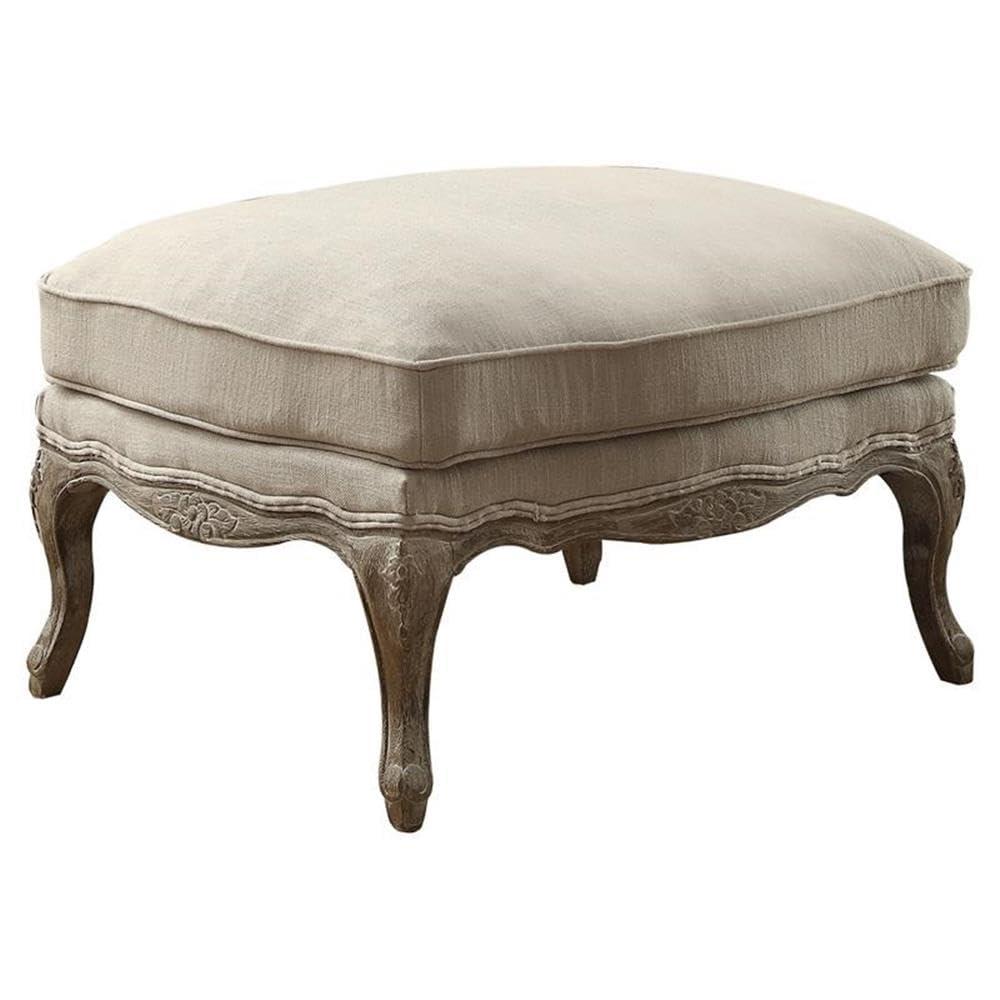 Lexicon Parlier Traditional Wood Accent Ottoman in Natural