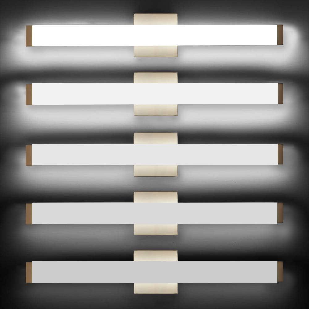 Bathroom Vanity Light Brushed Nickel Square LED 24 inch 14W 4000K Natural White Light Wall Bar Lighting Fixtures Over Mirror