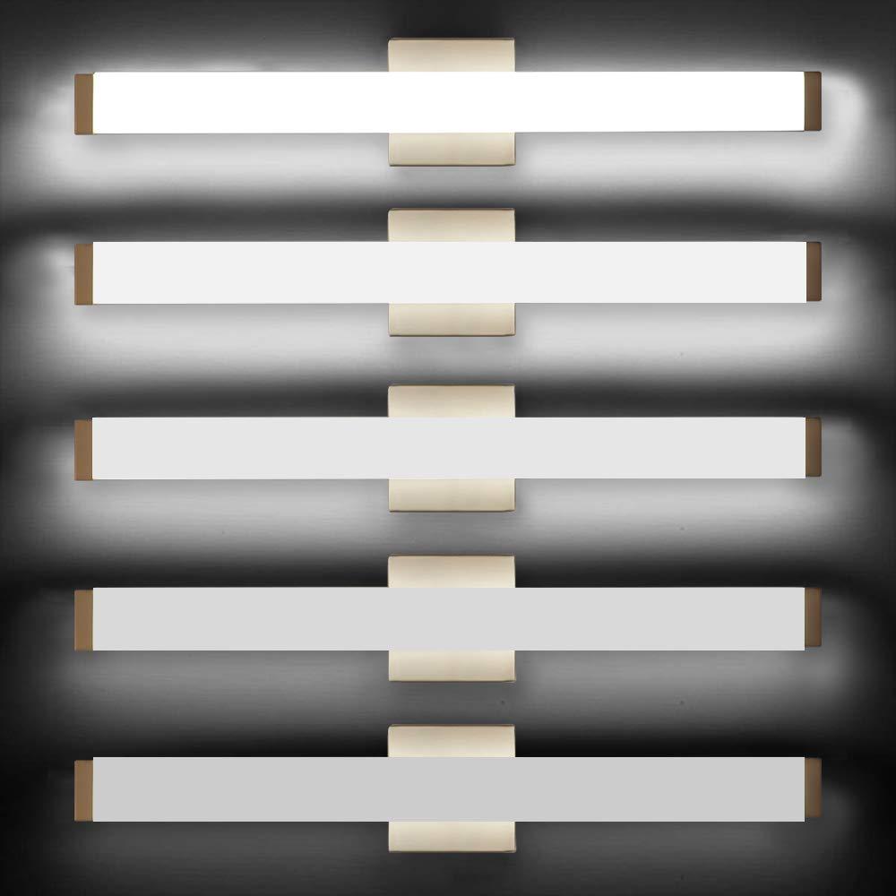 Bathroom Vanity Light Brushed Nickel Square LED 24 inch 14W 4000K Natural White Light Wall Bar Lighting Fixtures Over Mirror