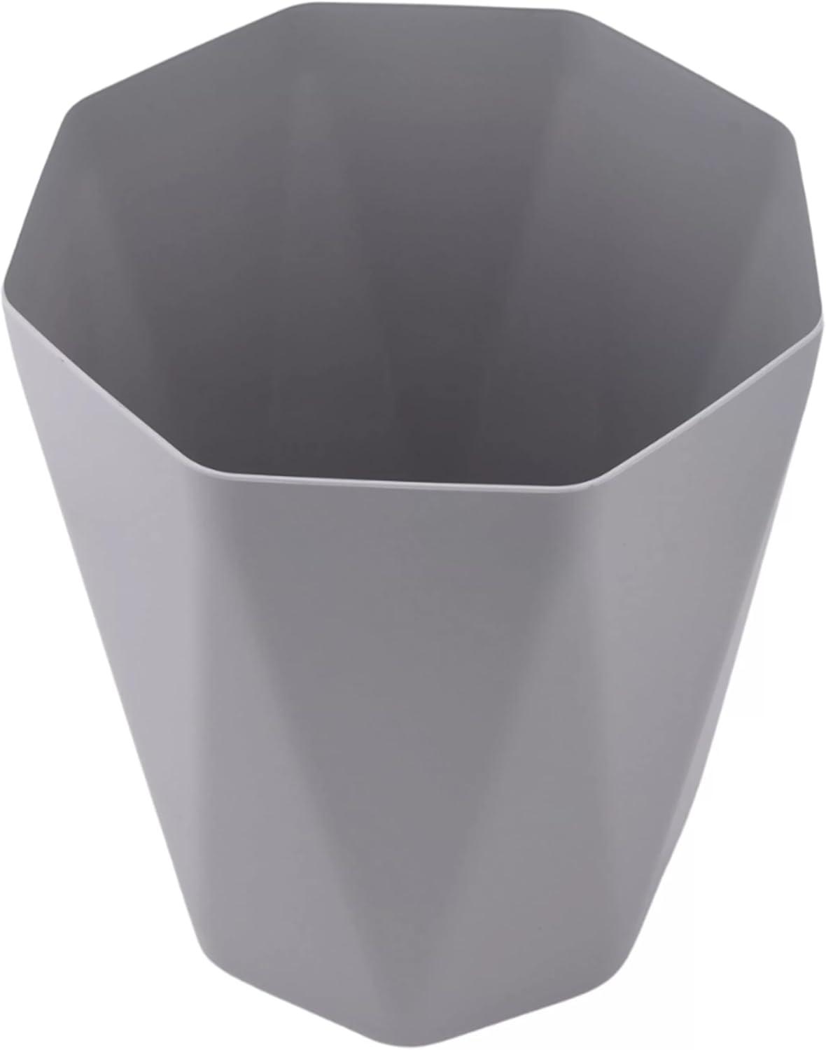 Mainstays 5 Gallon Trash Can, Plastic Office Trash Can, Geometric Silver