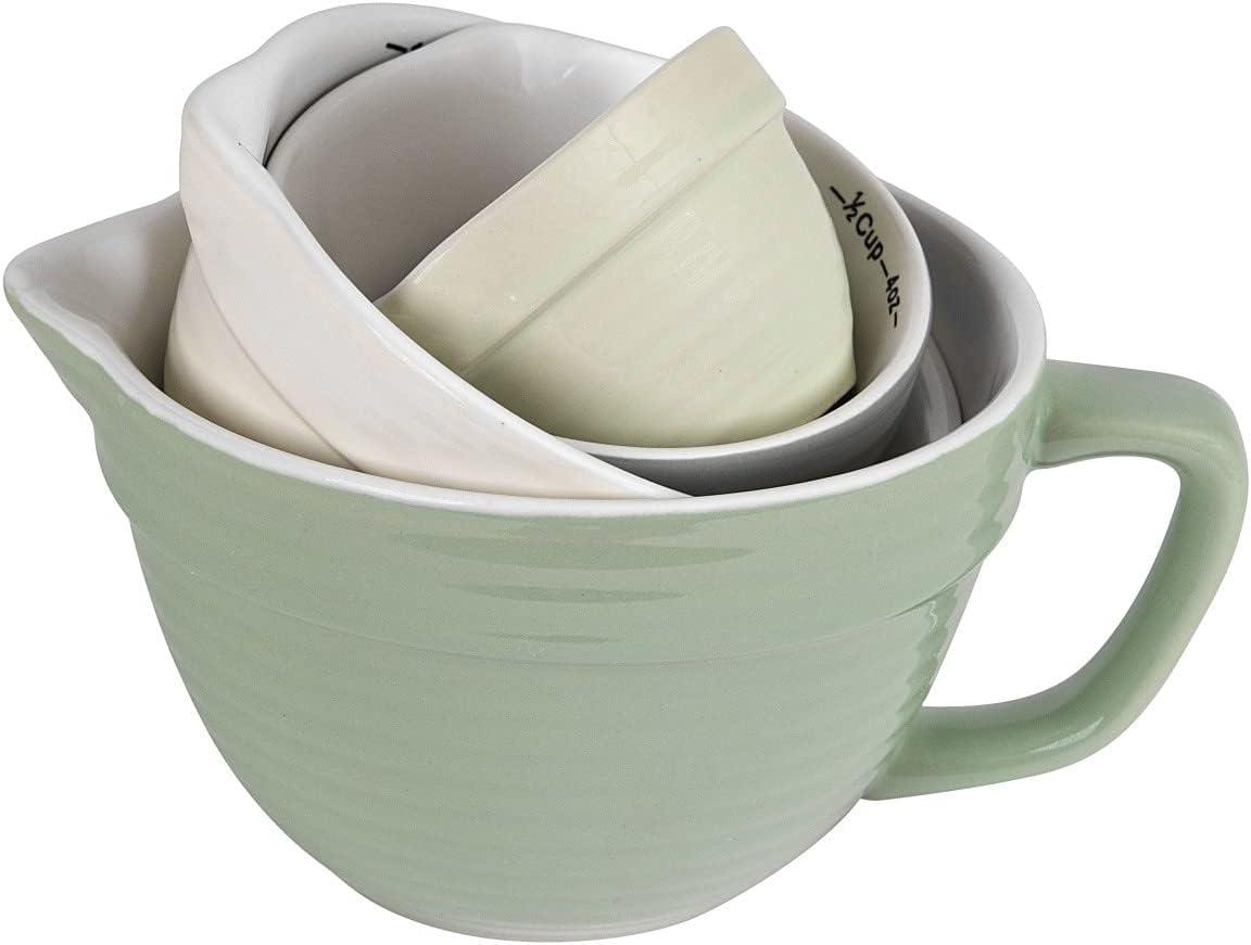 Creative Co-Op Batter Bowl Shaped Measuring Cups (Set of 4 Sizes)