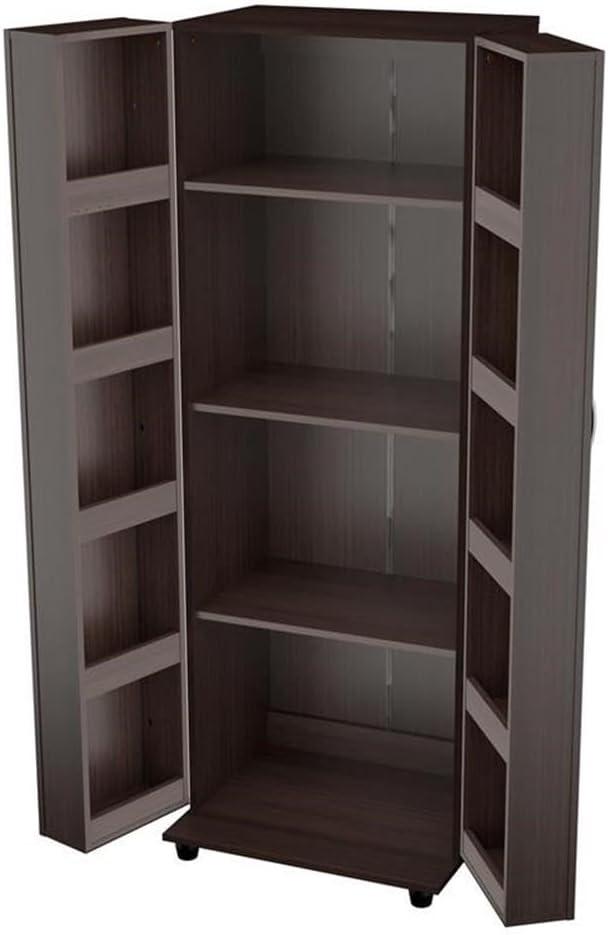 Inval 2-Door 4-Shelf Laminate Kitchen Pantry Cabinet 24"W, Espresso